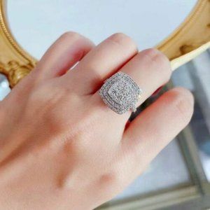 WHITE SAPHIRE ETERNITY BRIDAL WEDDING RING